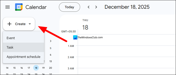 Create Task directly on Google Calendar