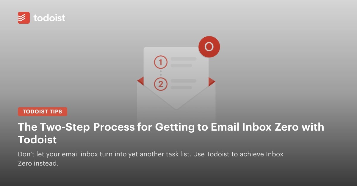 Reach Inbox Zero with a Two-Step Todoist Email Routine